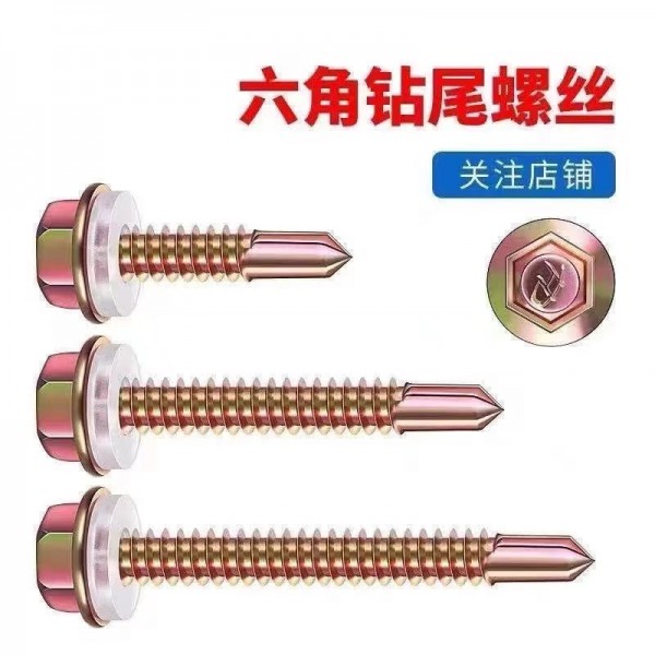 Hexagon drill tail screw